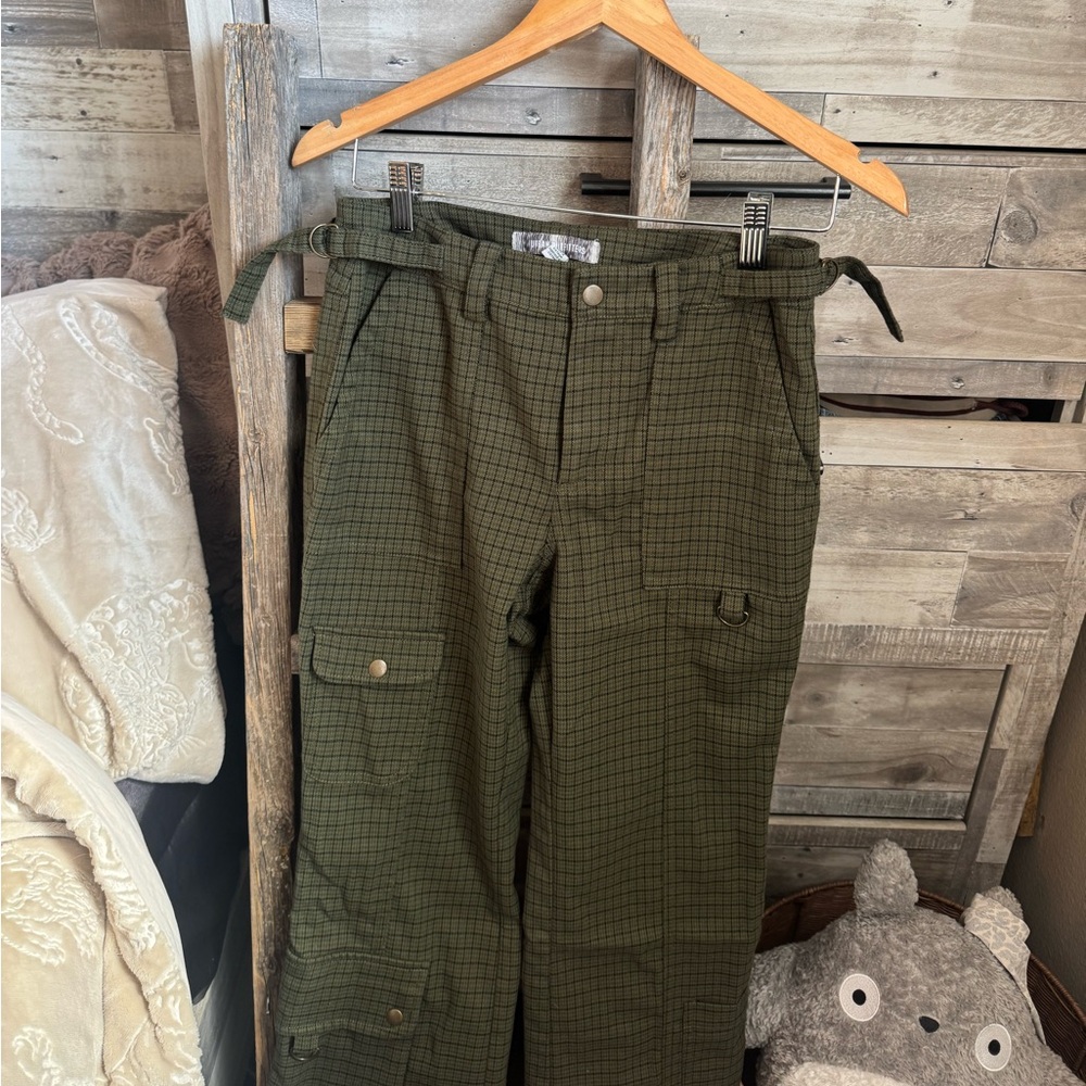 uo green plaid trouser pants